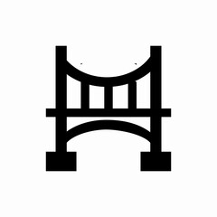 decoration bridge across icon sign vector