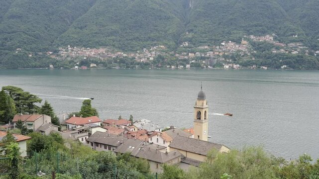 View of Lake Como from the shore of Laglio and Cernobbio