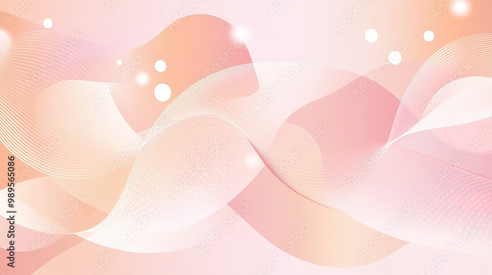 Aufkleber soft pink abstract waves create calming patterns, showcasing smooth curves and gentle gradients in d