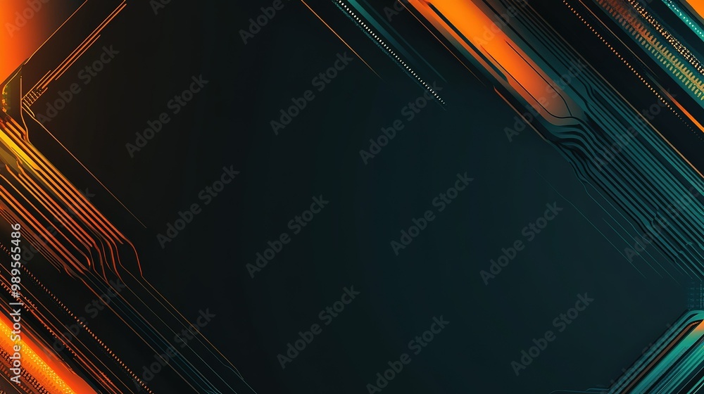 Poster abstract digital background featuring vibrant lines and colors in an angular design suitable for tec