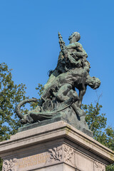 War Memorial (Memorial Guerre de 1870) in memory of the inhabitants of Nantes who gave their lives in the Franco-Prussian War (1870-1871). Nantes, Loire-Atlantique, France.