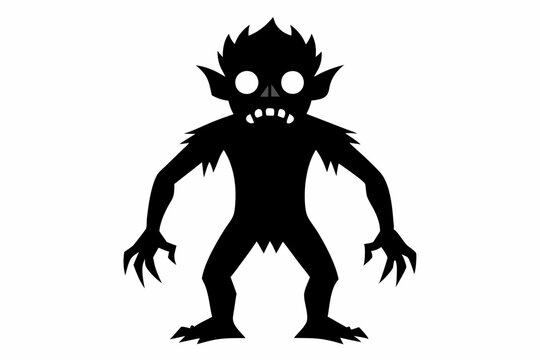 recommend clip art: black and white of zombie monster with white background