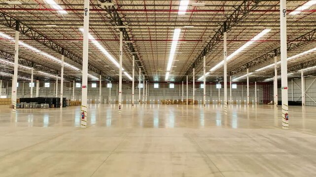 Almac&eacute;n de mercanc&iacute;a en una bodega industrial 