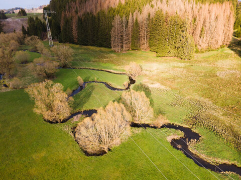 Luftaufnahme der Bode im Harz
