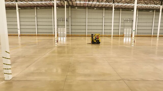 Montacargas en una bodega industrial 