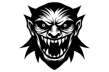 Scary Face Vector on white background