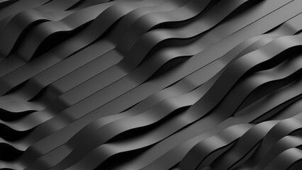 Obraz premium Abstract minimalist wavy surface motion background 3d illustration. Can be used to represent futuristic architecture, contemporary fashion or geometric moving shapes