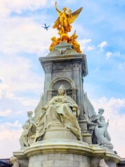 Queen Victoria Memorial Statue at Buckingham Palace with Golden Winged Victory