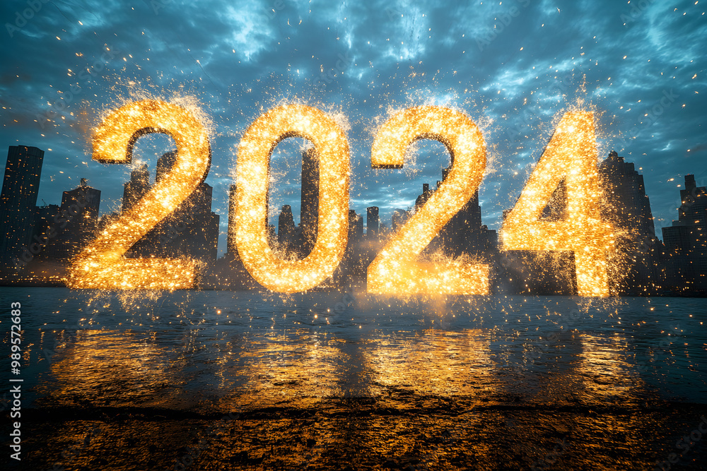 Poster the year 2024 is written in a unique way