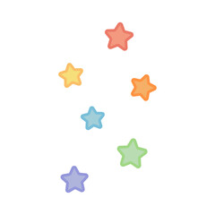 Pastel stars. Flat decorative vector design isolated illustration.