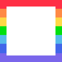 Rainbow border frame template. Flat decorative vector design isolated illustration.