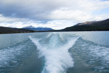Wake in the water when a boat passes