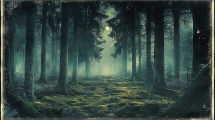 Obraz premium Enchanted Forest Pathway in Mystical Light
