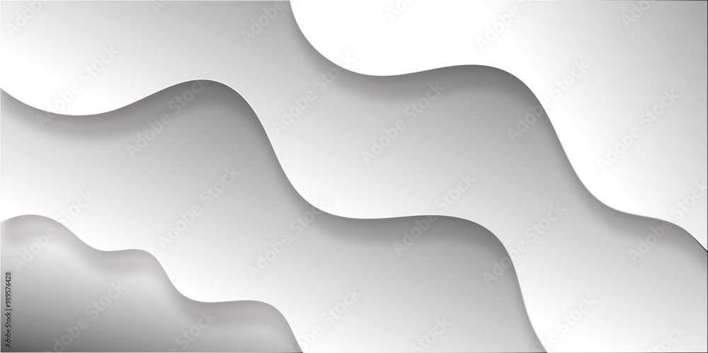 Aufkleber abstract fluid white and grey modern vector background with minimalist dynamic smooth wave water sha