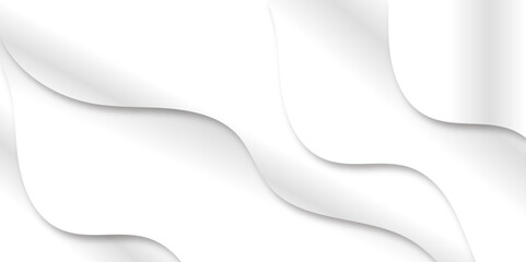 Abstract white and gray gradient wave texture layered background with blank space design dynamic wave shapes banner background design banner, pattern, wallpaper, template, Vector illustration.
