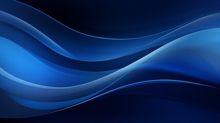 Obraz premium Abstract blue waves flowing smoothly across a dark background, creating a serene atmosphere