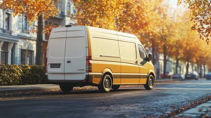 Obraz premium Delivery van on its way.