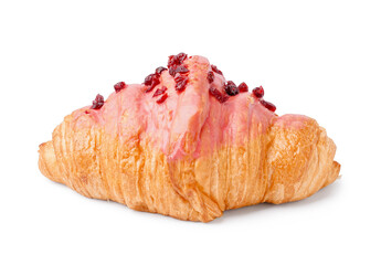 Tasty sweet croissant isolated on white background