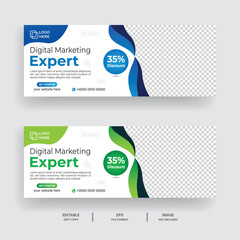 social media web banner and corporate facebook cover template