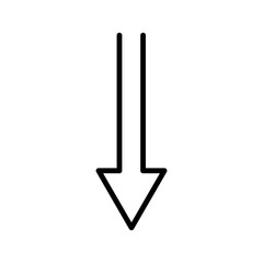 Black arrow icon for web design. Cursor, Click. Long, straight-line arrow icon.  Vector design