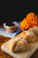 Photographs of the bread of the dead in the festivities of the day of the dead in Mexico