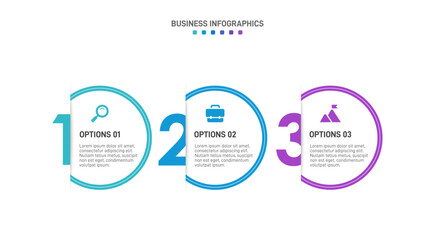 Horizontal progress bar featuring 3 arrow-shaped elements, symbolizing three six stages of business strategy and progression. Clean timeline infographic design template. Vector for presentation