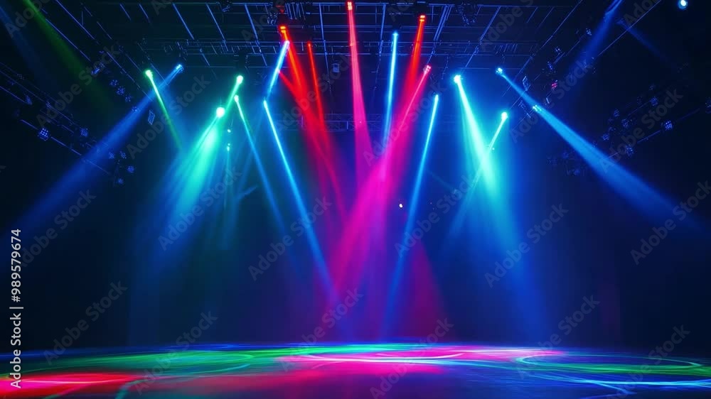 Aufkleber dynamic colored lights fill the dark space of a performance venue, hinting at an exciting event or c