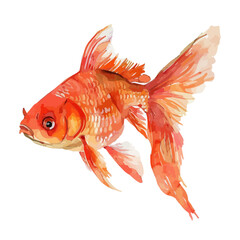 Watercolor of Goldfish, isolated on a white background, and Goldfish vector