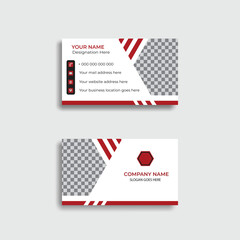 Luxury and elegant business card  template design or flat business card design with horizontal layout
