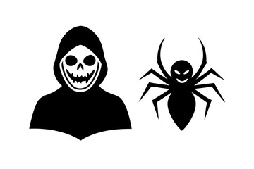 Creepiness Vector Icon Design, Halloween costume Symbol, Holiday Celebrations Face Mask Sign, Scary Monster characters Stock illustration, unpleasant Individual with Spider Concept