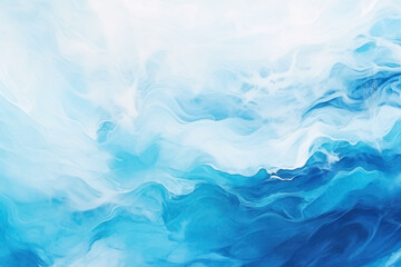 Obraz premium Abstract Blue and White Water Wave Watercolor Painting
