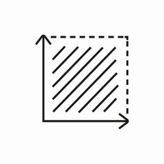 Coordinate arrows area icon sign vector