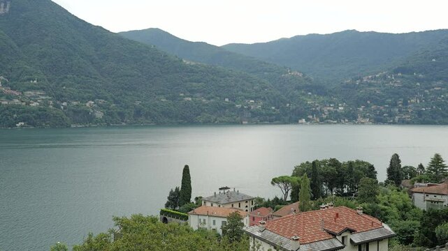 View of Lake Como from the shore of Laglio and Cernobbio