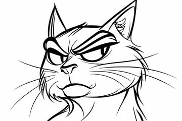 Obraz premium Adorable cat coloring page for children, perfect for creative stock illustrations.