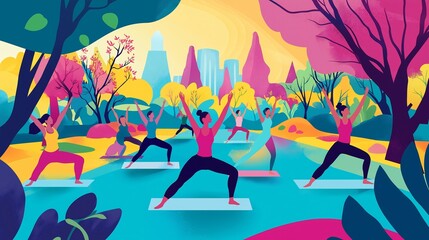 Yoga In The Park City Background