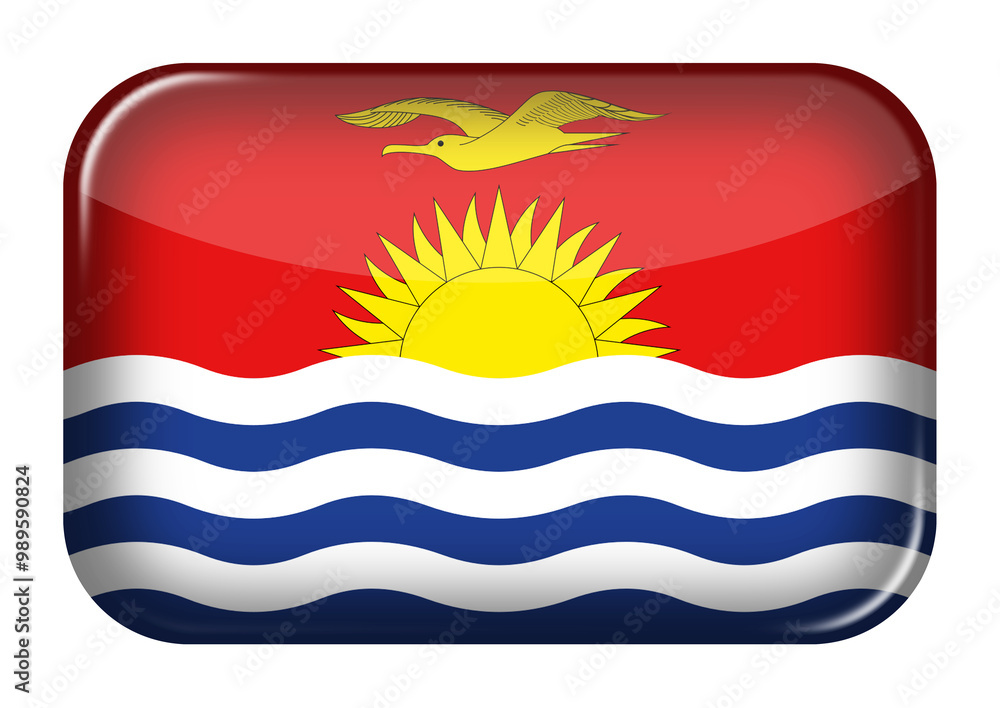 Poster kiribati web icon rectangle button with clipping path
