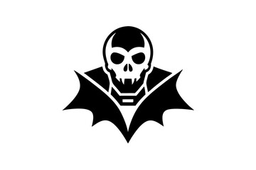Human Skull with Bat Concept, Evil night Avatar Vector Icon Design, Halloween costume Symbol, Holiday Celebrations Face Mask Sign, Scary Monster characters Stock illustration