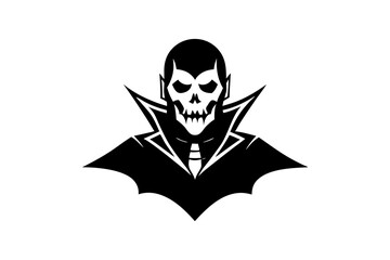 Human Skull with Bat Concept, Evil night Avatar Vector Icon Design, Halloween costume Symbol, Holiday Celebrations Face Mask Sign, Scary Monster characters Stock illustration