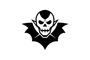 Human Skull with Bat Concept, Evil night Avatar Vector Icon Design, Halloween costume Symbol, Holiday Celebrations Face Mask Sign, Scary Monster characters Stock illustration
