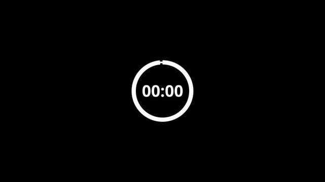  Five seconds  circle countdown timer  animation from 5 to 0 countdown with alpha channel, Countdown video   
