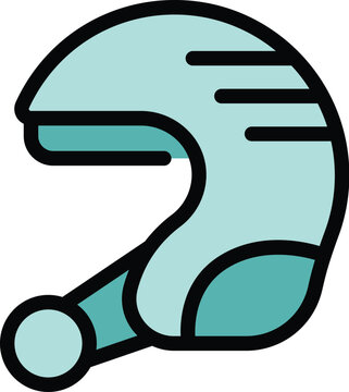 recommend clip art: Simple vector icon of a helmet protecting a catcher's head