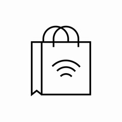 e shopping paper packet icon sign vector