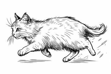Obraz premium Adorable cat coloring page for children, perfect for creative stock illustrations.