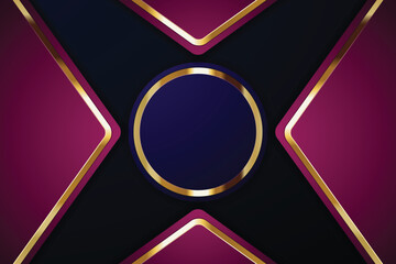 Abstract geometric background with gold accents and a circular element.