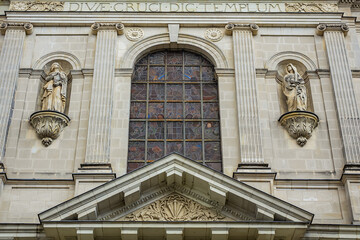 Sainte-Croix Church (Holy Cross Church) in Nantes built in 17th century in classical style. Nantes, Loire Atlantique, France.