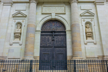 Sainte-Croix Church (Holy Cross Church) in Nantes built in 17th century in classical style. Nantes,...