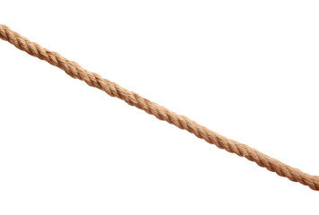 One brown braided rope isolated on white