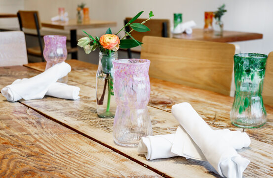 glasses on table