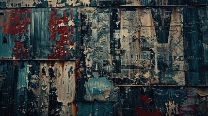 Fototapeta premium Flaking paint on a worn-out wall, ideal for use in old building or vintage-themed designs