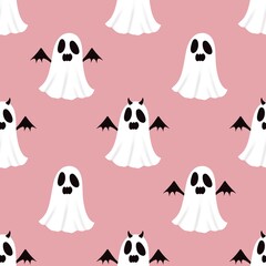 Halloween ghost seamless cartoon pattern for wrapping paper and fabrics